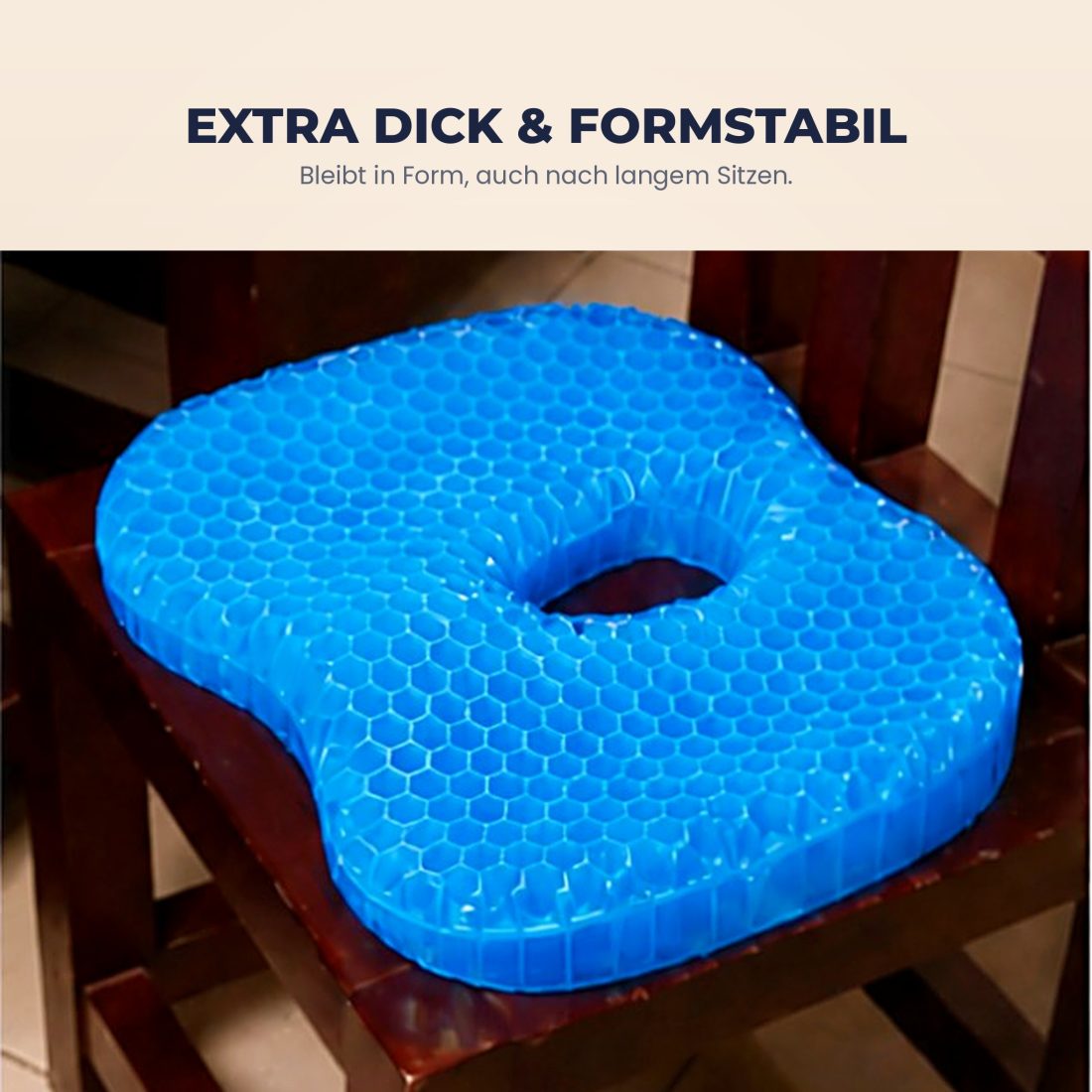 GelSeat: offene Wabenstruktur aus Gel, extra dick und formstabil