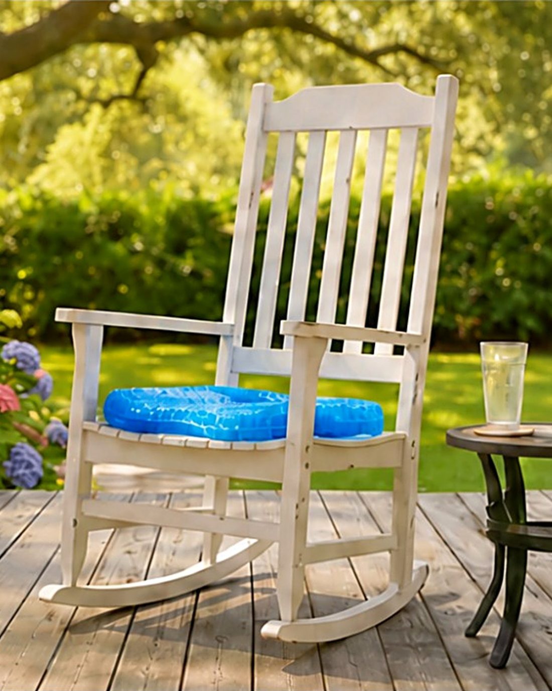 GelSeat auf dem Gartenstuhl